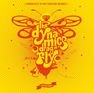 Logo coloré de "The Dynamics" avec une libellule stylisée sur fond jaune.